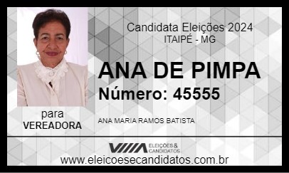 Candidato ANA DE PIMPA 2024 - ITAIPÉ - Eleições