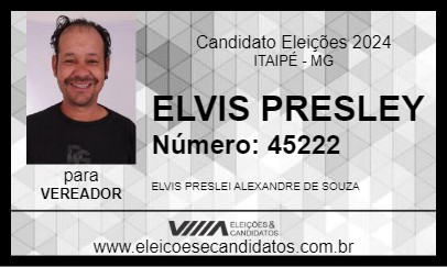 Candidato ELVIS PRESLEY 2024 - ITAIPÉ - Eleições