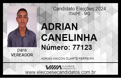 Candidato ADRIAN CANELINHA 2024 - ITAIPÉ - Eleições