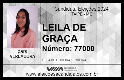 Candidato LEILA DE GRAÇA 2024 - ITAIPÉ - Eleições