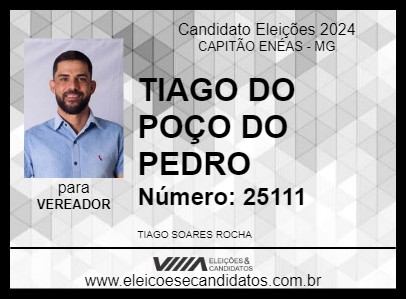 Candidato TIAGO DO POÇO DO PEDRO 2024 - CAPITÃO ENÉAS - Eleições