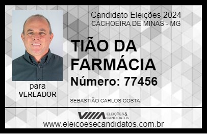 Candidato TIÃO DA FARMÁCIA 2024 - CACHOEIRA DE MINAS - Eleições