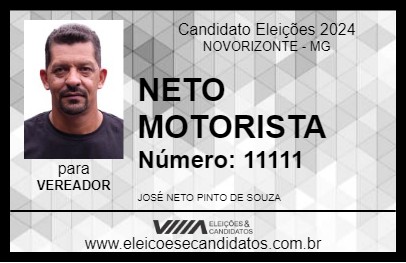 Candidato NETO MOTORISTA 2024 - NOVORIZONTE - Eleições