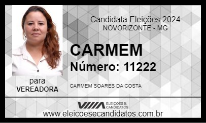 Candidato CARMEM 2024 - NOVORIZONTE - Eleições