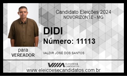 Candidato DIDI 2024 - NOVORIZONTE - Eleições