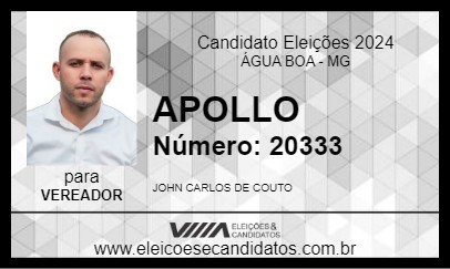 Candidato APOLLO 2024 - ÁGUA BOA - Eleições