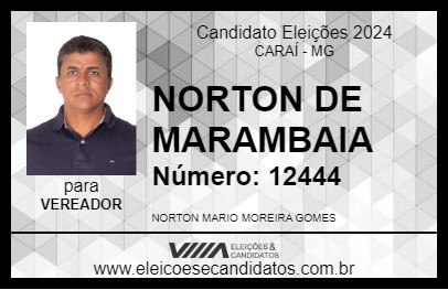 Candidato NORTON DE MARAMBAIA 2024 - CARAÍ - Eleições