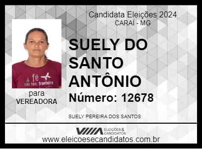 Candidato SUELY DO SANTO ANTÔNIO 2024 - CARAÍ - Eleições