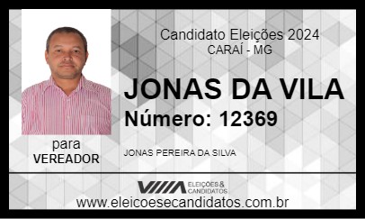 Candidato JONAS DA VILA 2024 - CARAÍ - Eleições