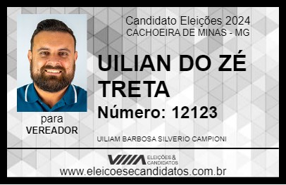 Candidato UILIAN DO ZÉ TRETA 2024 - CACHOEIRA DE MINAS - Eleições