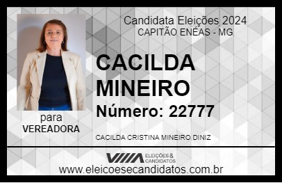 Candidato CACILDA MINEIRO 2024 - CAPITÃO ENÉAS - Eleições