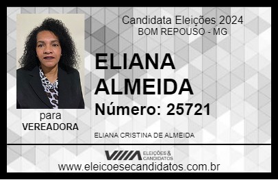 Candidato ELIANA ALMEIDA 2024 - BOM REPOUSO - Eleições