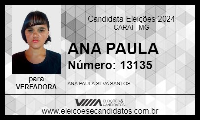 Candidato ANA PAULA 2024 - CARAÍ - Eleições