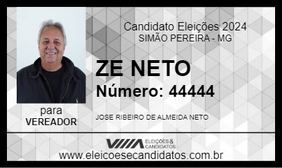 Candidato ZE NETO 2024 - SIMÃO PEREIRA - Eleições