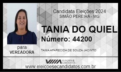 Candidato TANIA DO QUIEL 2024 - SIMÃO PEREIRA - Eleições