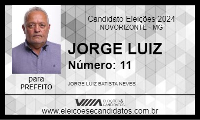 Candidato JORGE LUIZ 2024 - NOVORIZONTE - Eleições