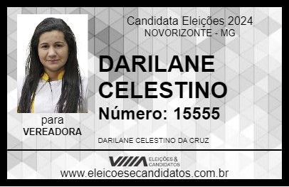 Candidato DARILANE CELESTINO 2024 - NOVORIZONTE - Eleições