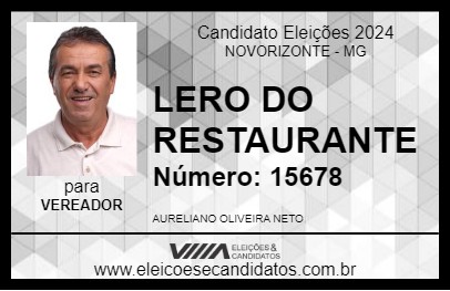 Candidato LERO DO RESTAURANTE 2024 - NOVORIZONTE - Eleições