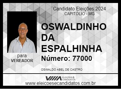 Candidato OSWALDINHO DA ESPALHINHA 2024 - CAPITÓLIO - Eleições