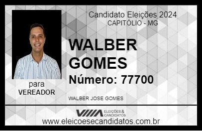 Candidato WALBER GOMES 2024 - CAPITÓLIO - Eleições