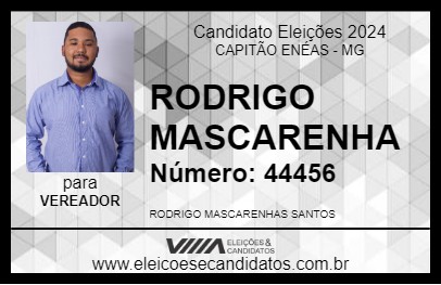 Candidato RODRIGO MASCARENHAS 2024 - CAPITÃO ENÉAS - Eleições