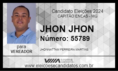 Candidato JHON JHON 2024 - CAPITÃO ENÉAS - Eleições