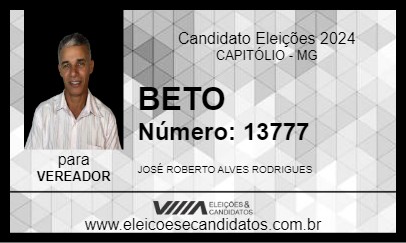 Candidato BETO 2024 - CAPITÓLIO - Eleições