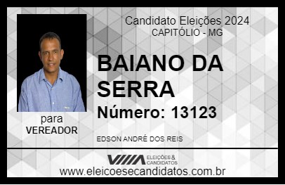 Candidato BAIANO DA SERRA 2024 - CAPITÓLIO - Eleições