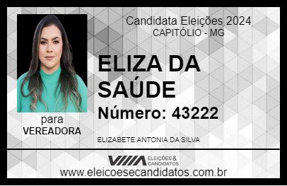 Candidato ELIZA DA SAÚDE 2024 - CAPITÓLIO - Eleições