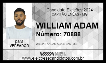 Candidato WILLIAM ADAM 2024 - CAPITÃO ENÉAS - Eleições