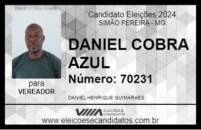 Candidato DANIEL COBRA AZUL 2024 - SIMÃO PEREIRA - Eleições