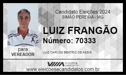 Candidato LUIZ FRANGÃO 2024 - SIMÃO PEREIRA - Eleições