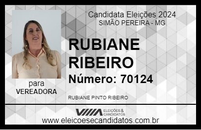 Candidato RUBIANE RIBEIRO 2024 - SIMÃO PEREIRA - Eleições