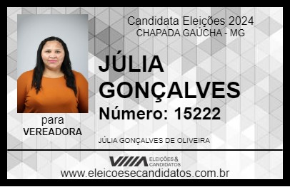 Candidato JÚLIA GONÇALVES 2024 - CHAPADA GAÚCHA - Eleições