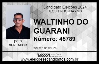 Candidato WALTINHO DO GUARANI 2024 - JEQUITINHONHA - Eleições