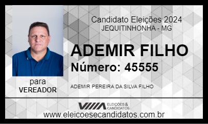 Candidato ADEMIR FILHO 2024 - JEQUITINHONHA - Eleições