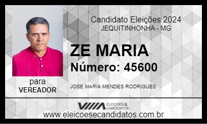 Candidato ZE MARIA 2024 - JEQUITINHONHA - Eleições