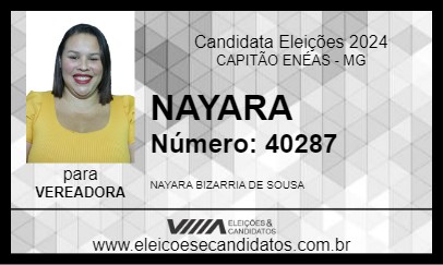 Candidato NAYARA 2024 - CAPITÃO ENÉAS - Eleições