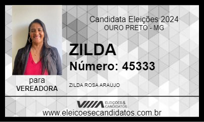 Candidato ZILDA 2024 - OURO PRETO - Eleições