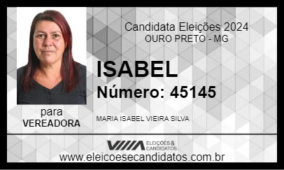 Candidato ISABEL 2024 - OURO PRETO - Eleições