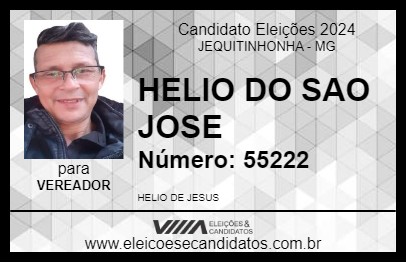 Candidato HELIO DO SAO JOSE 2024 - JEQUITINHONHA - Eleições