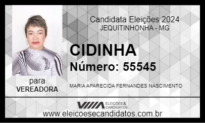 Candidato CIDINHA 2024 - JEQUITINHONHA - Eleições