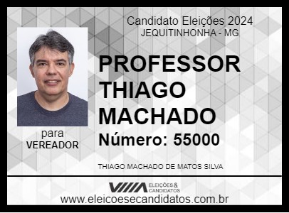 Candidato PROFESSOR THIAGO MACHADO 2024 - JEQUITINHONHA - Eleições