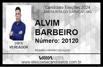 Candidato ALVIM BARBEIRO 2024 - SANTA RITA DO SAPUCAÍ - Eleições