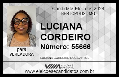 Candidato LUCIANA CORDEIRO 2024 - BERTÓPOLIS - Eleições