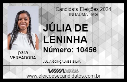 Candidato JÚLIA DE LENINHA 2024 - INHAÚMA - Eleições