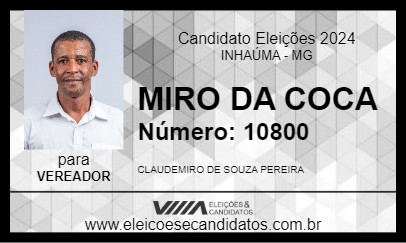 Candidato MIRO DA COCA 2024 - INHAÚMA - Eleições