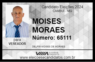 Candidato MOISES MORAES 2024 - CAMBUÍ - Eleições