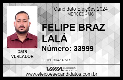 Candidato FELIPE BRAZ  LALÁ 2024 - MERCÊS - Eleições