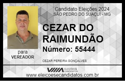 Candidato CEZAR DO RAIMUNDÃO 2024 - SÃO PEDRO DO SUAÇUÍ - Eleições